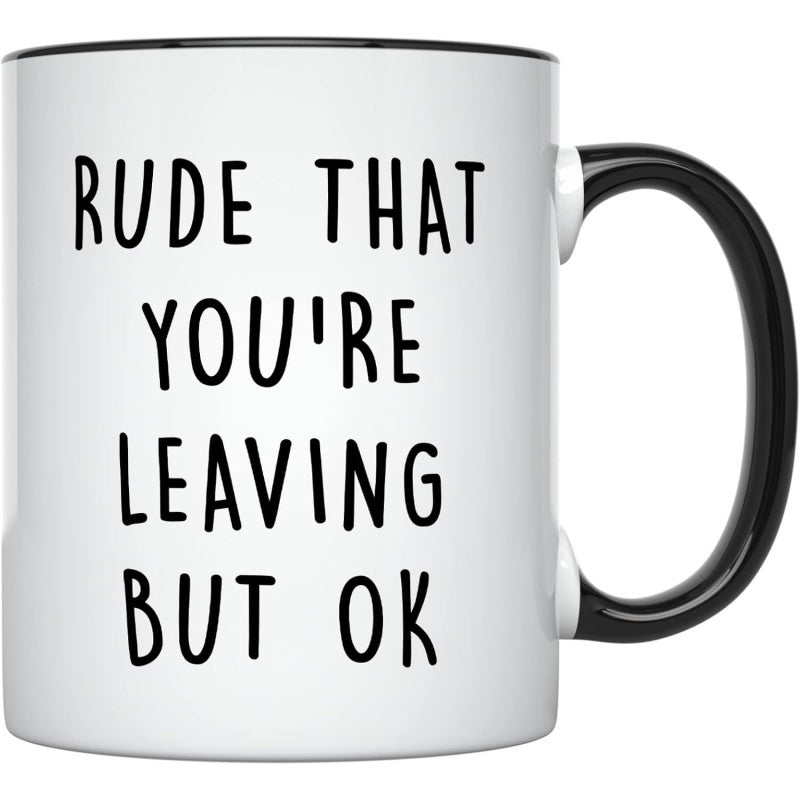 Tailorly Black Accent 11 oz Mug - designs mug ideal for coworkers 325 ml goodbye coffee cup farewell mug for male and female colleagues going away gift
