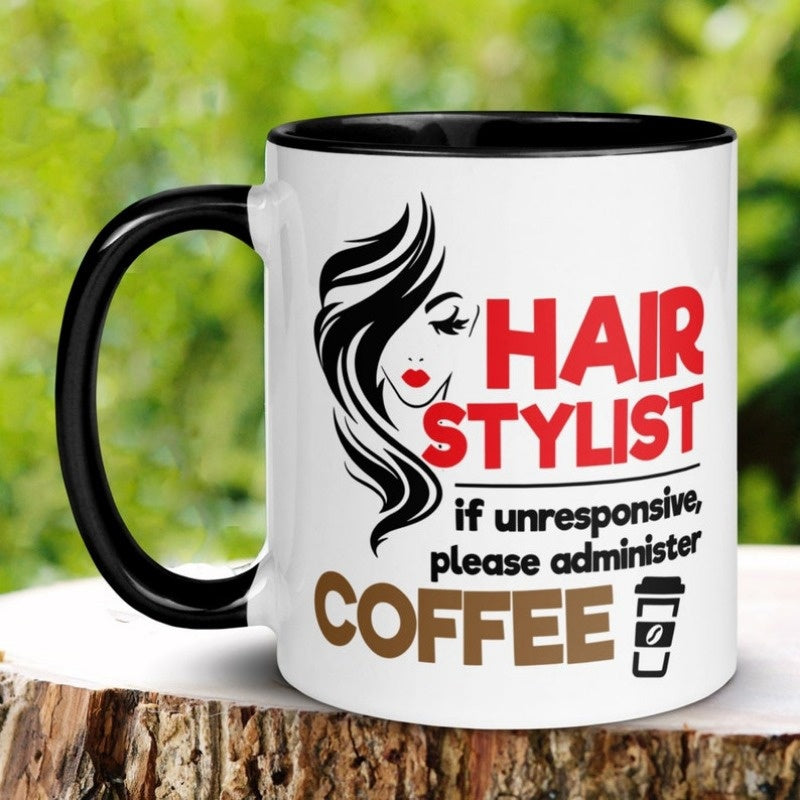 Tailorly Black Accent 11 oz Mug - funny hairstylist