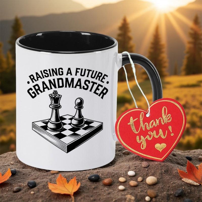 Tailorly Black Accent 11 oz Mug - chess pieces