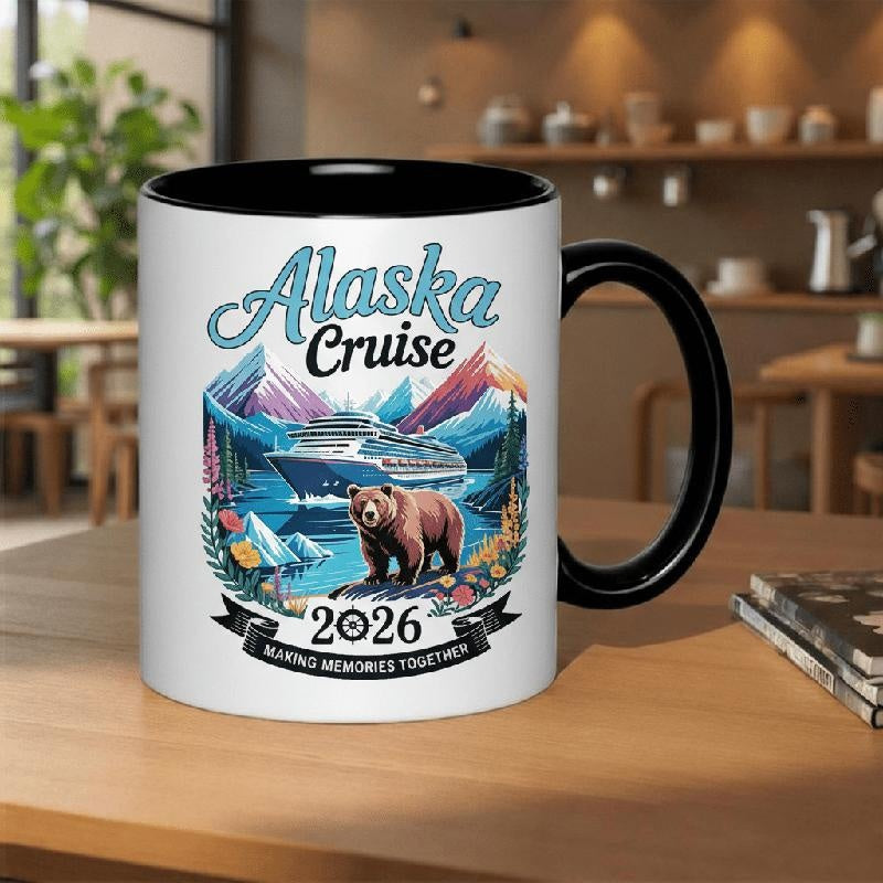 Tailorly Black Accent 11 oz Mug - seasonal holiday pattern