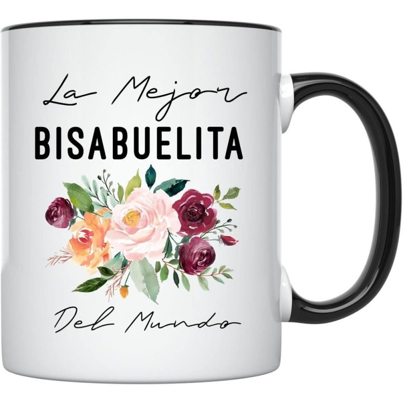 Tailorly Black Accent 11 oz Mug - bisabuela coffee mug regalo para bisabuela dias de la taza para bisabuela mothers day gift for bisabuela birthday