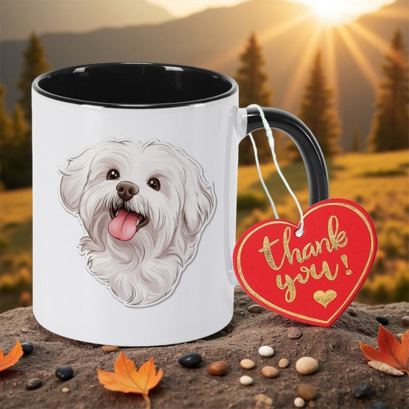 Tailorly Black Accent 11 oz Mug - ceramic coffee mug featuring of a cute housewarming easter or as an elegant gift for students couples or