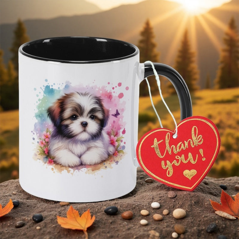 Tailorly Black Accent 11 oz Mug - this adorable ceramic coffee mug featuring a cute is perfect for mothers day new year or as a collectible gift for