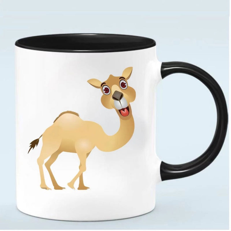 Tailorly Black Accent 11 oz Mug - camel-shaped design