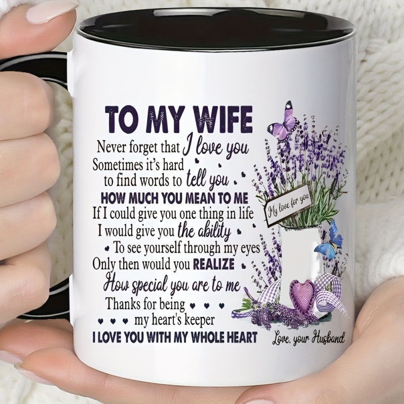 Tailorly Black Accent 11 oz Mug - insulated porcelain coffee mug for wife hand wash only bpa free reusable freezer safe multipurpose use perfect gift for