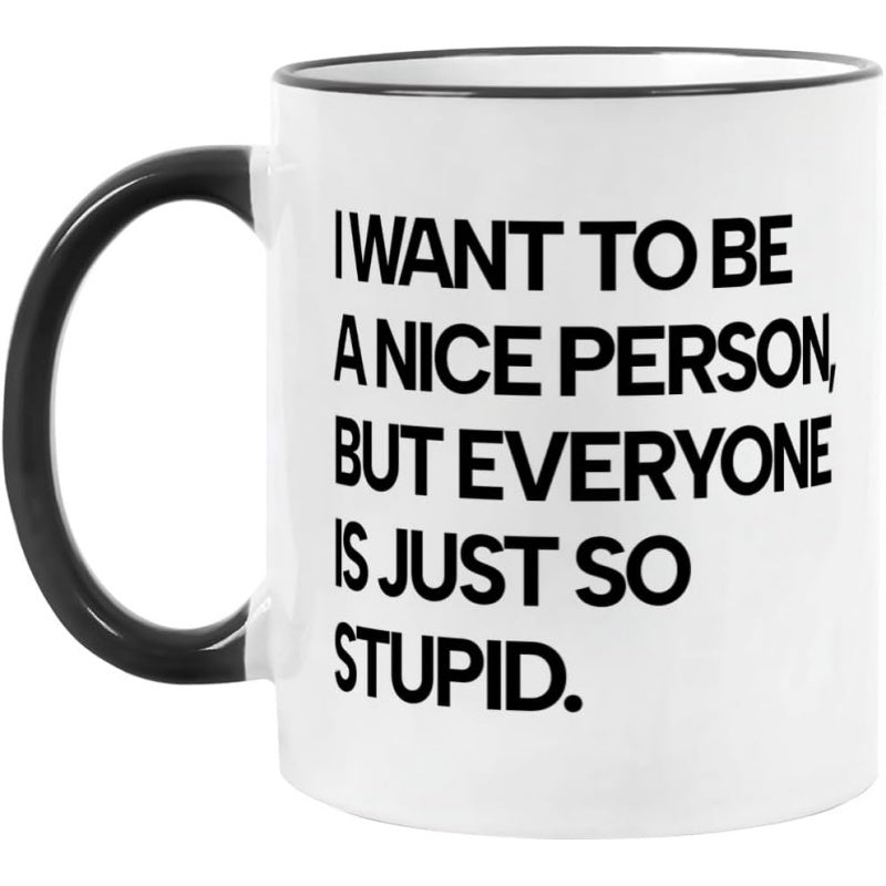 Tailorly Black Accent 11 oz Mug - humorous coffee mugs from perfect as gifts for colleagues at sarcastic holiday presents for friends and suitable for
