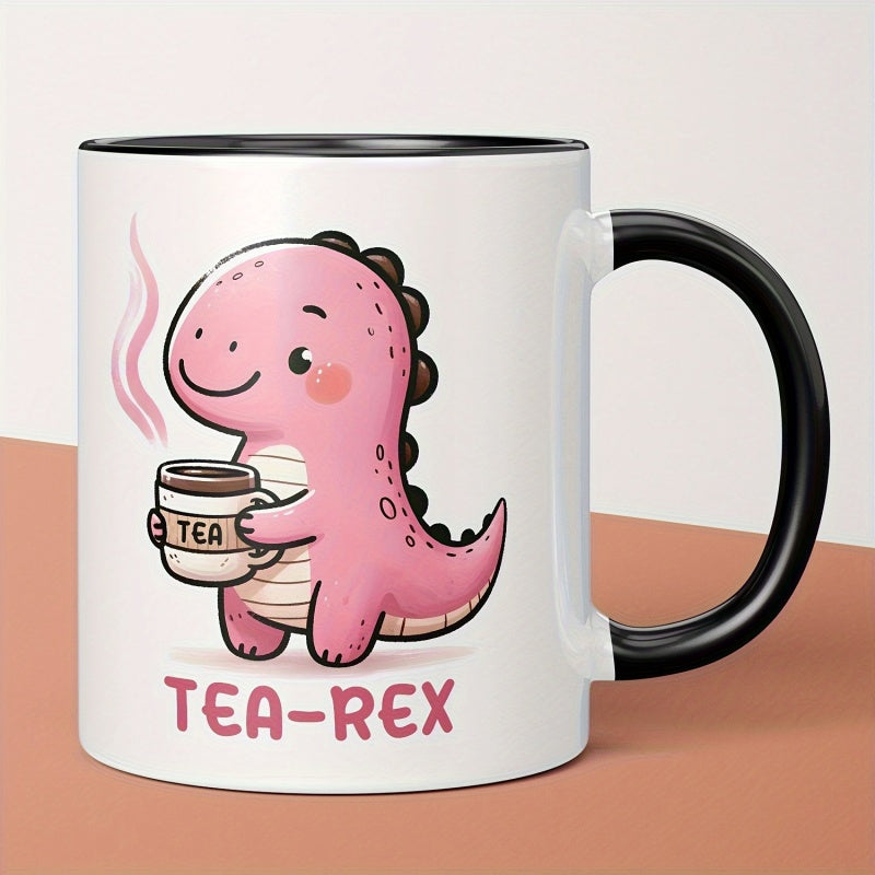 Tailorly Black Accent 11 oz Mug - cute dinosaur