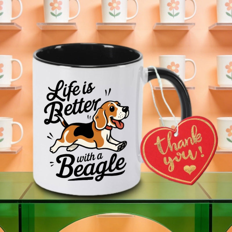 Tailorly Black Accent 11 oz Mug - beagle logo