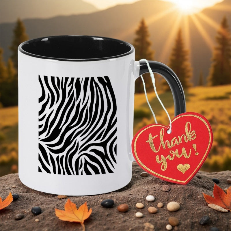 Tailorly Black Accent 11 oz Mug - black and white print
