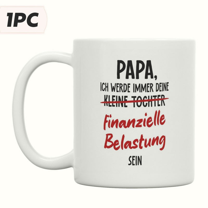 Tailorly White Ceramic 11 oz Mug - Minimalist White Ceramic Cup Featuring Bold Typography With Humorous Red Strike Through Mug