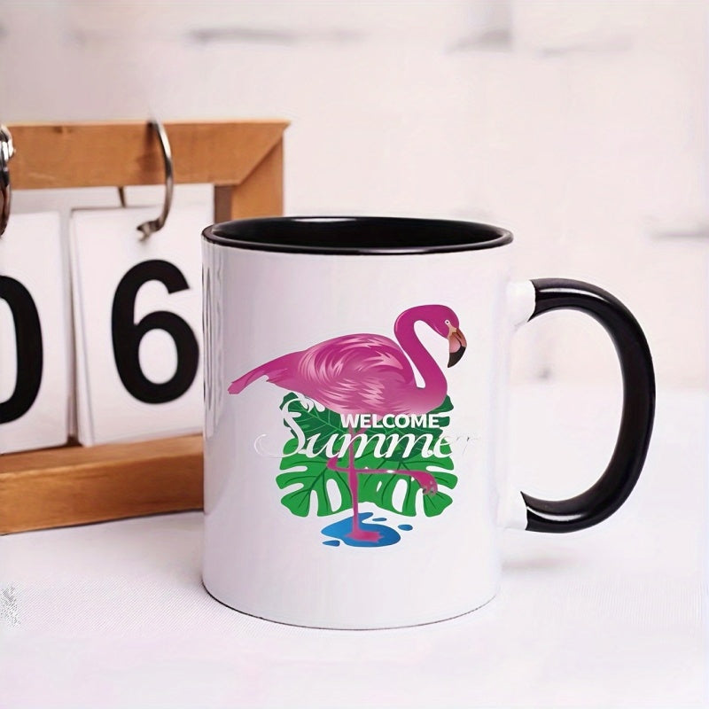 Tailorly Black Accent 11 oz Mug - flamingo