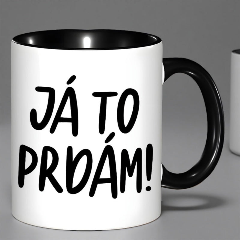 Tailorly Black Accent 11 oz Mug - funny czech polish coffee mug with black lettering "ja to nie ja to mr mine noi dont have"