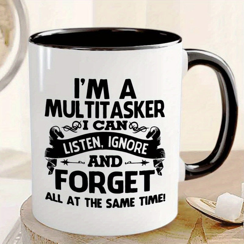 Tailorly Black Accent 11 oz Mug - humorous and sarcastic quote "multitaskers this funny quote"