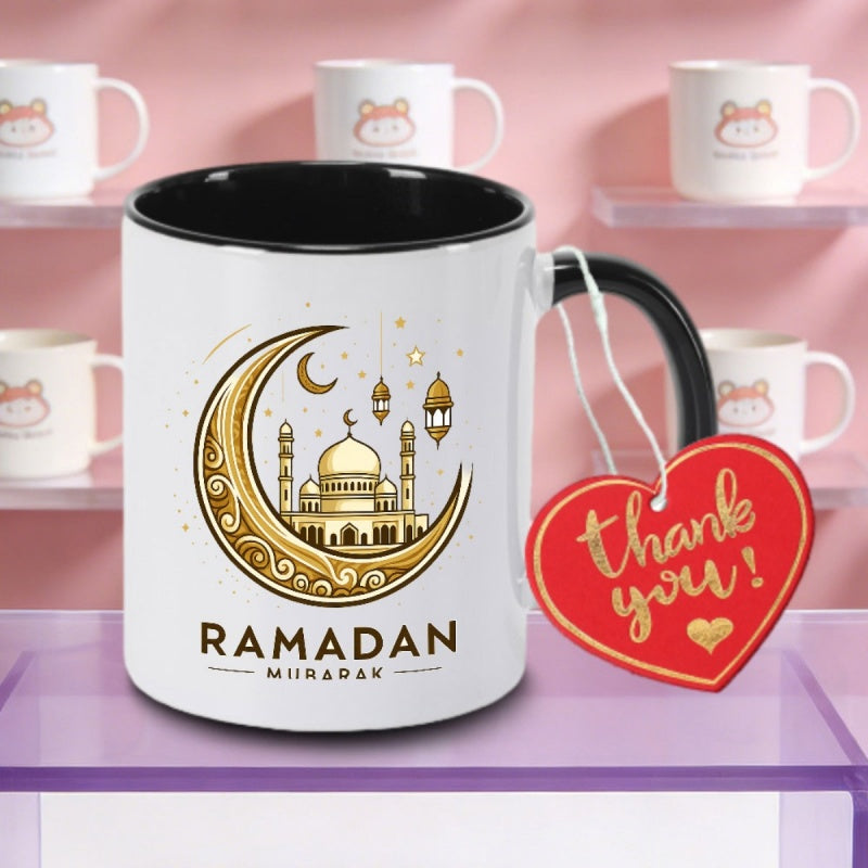 Tailorly Black Accent 11 oz Mug - islamic ramadan mubarak logo