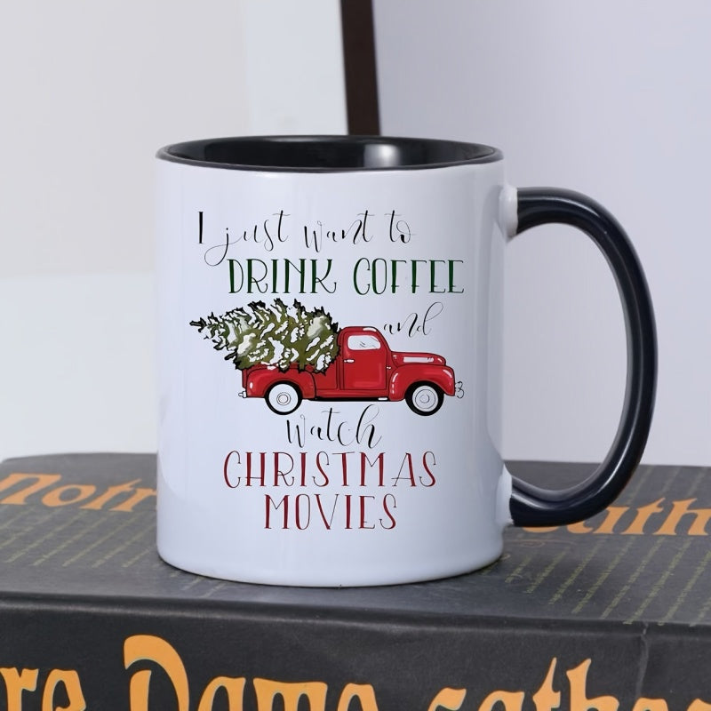 Tailorly Black Accent 11 oz Mug - vintage Christmas design
