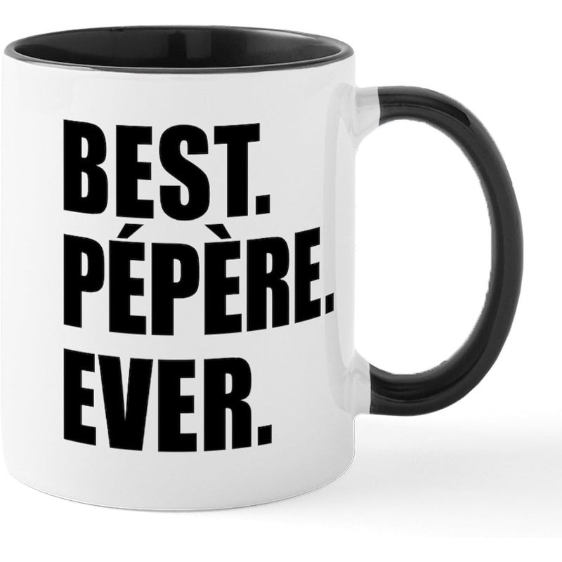 Tailorly Black Accent 11 oz Mug - best grandpa ever text