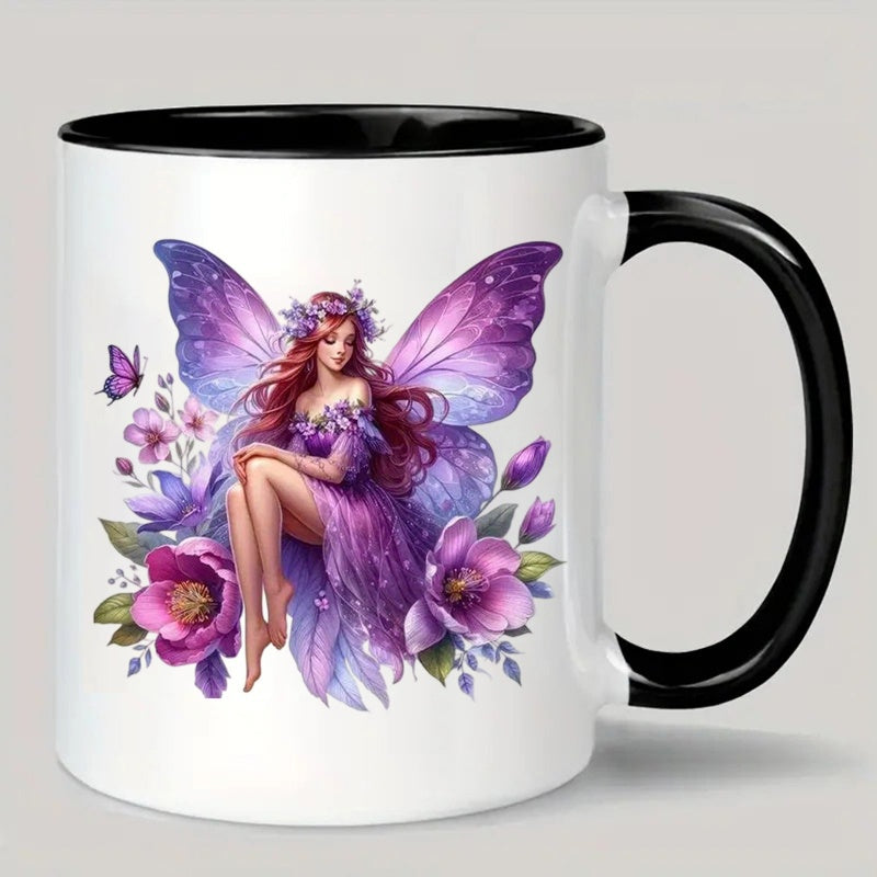 Tailorly Black Accent 11 oz Mug - fairy design