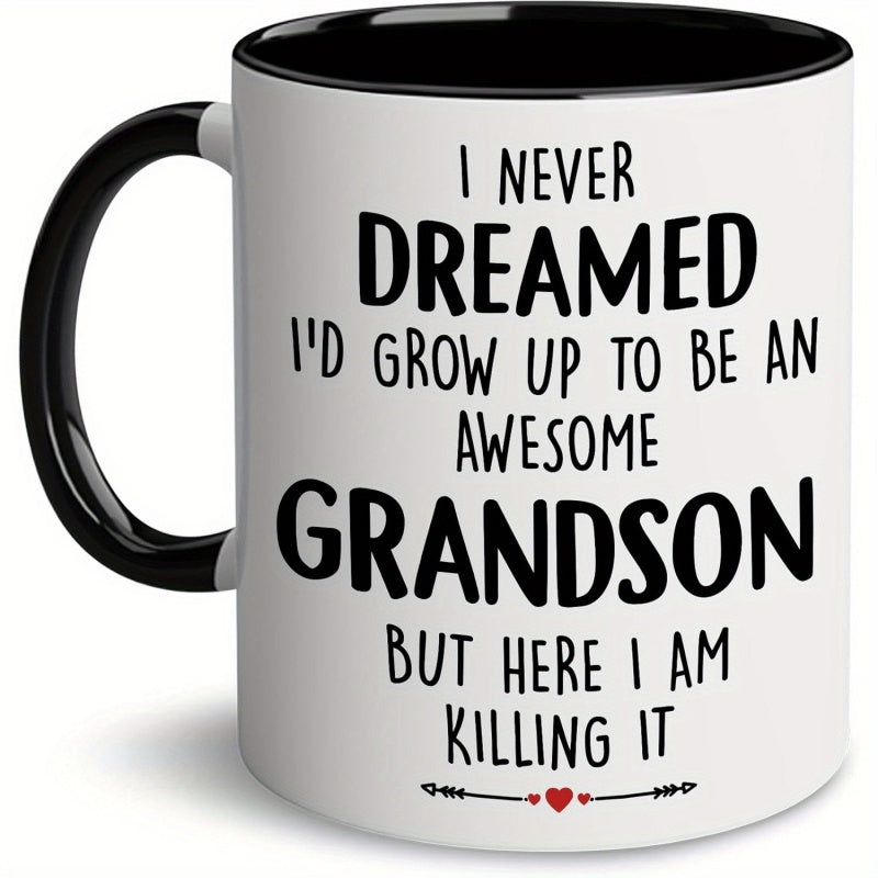 Tailorly Black Accent 11 oz Mug - grandfather i never that id to be an awesome grandson