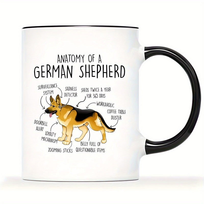 Tailorly Black Accent 11 oz Mug - german shepherd anatomy print