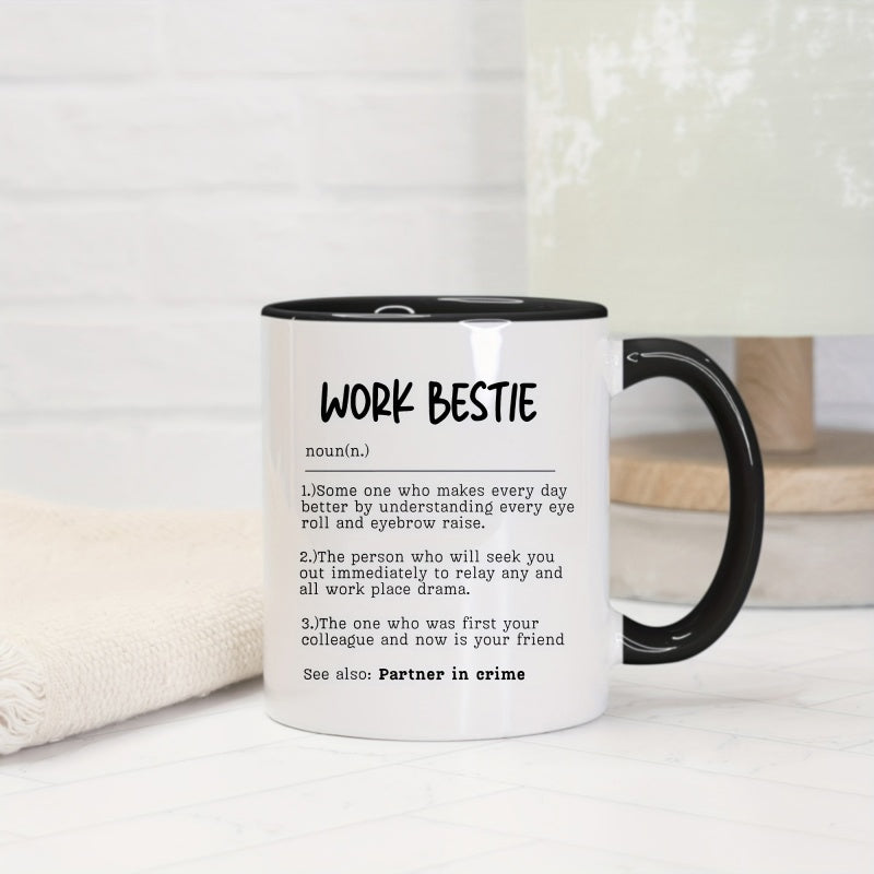 Tailorly Black Accent 11 oz Mug - best friend coffee mug text