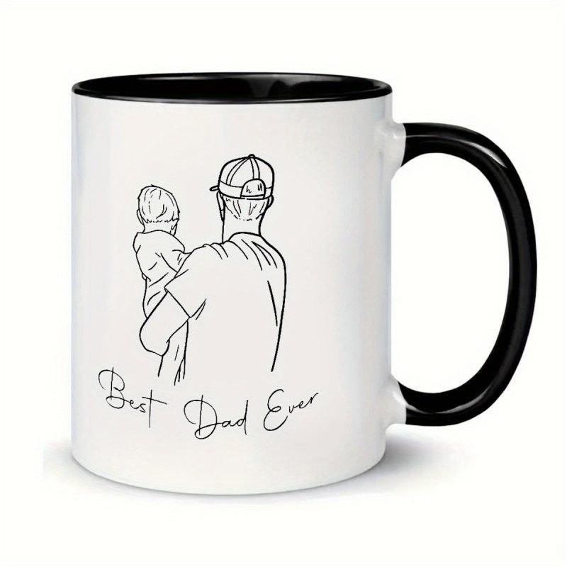 Tailorly Black Accent 11 oz Mug - sketch of father and child