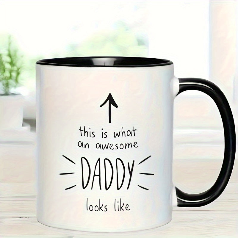 Tailorly Black Accent 11 oz Mug - item picture 1pc Ceramic Awesome Mug - 11oz Microwave & Dishwasher Safe Funny & Gift for Father Drinks