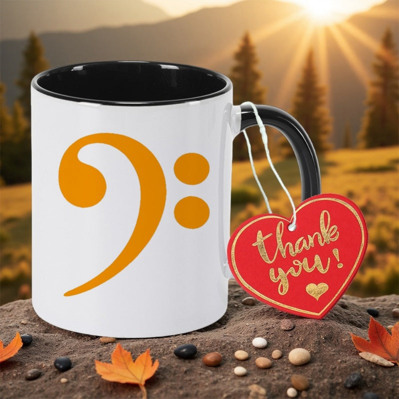 Tailorly Black Accent 11 oz Mug - clef symbol musicians concerts logomal ceramic coffee mug coffee cup 11oz350ml dining room tea cup holiday gift