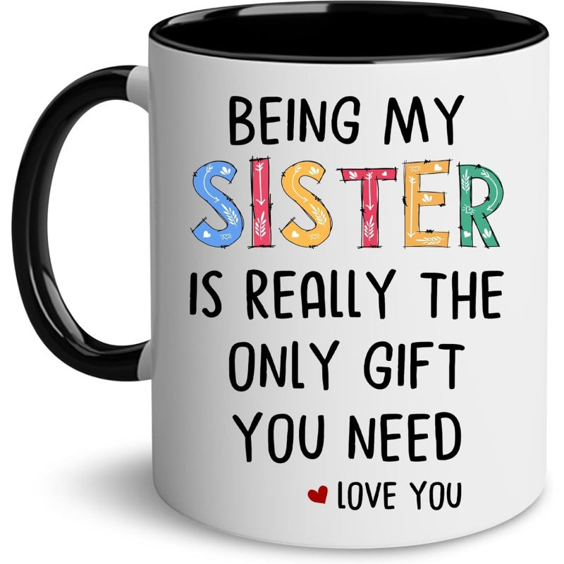 Tailorly Black Accent 11 oz Mug - heart shaped handle