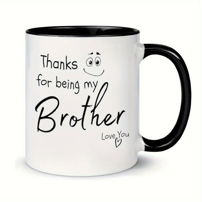Tailorly Black Accent 11 oz Mug - thanks for being my brother