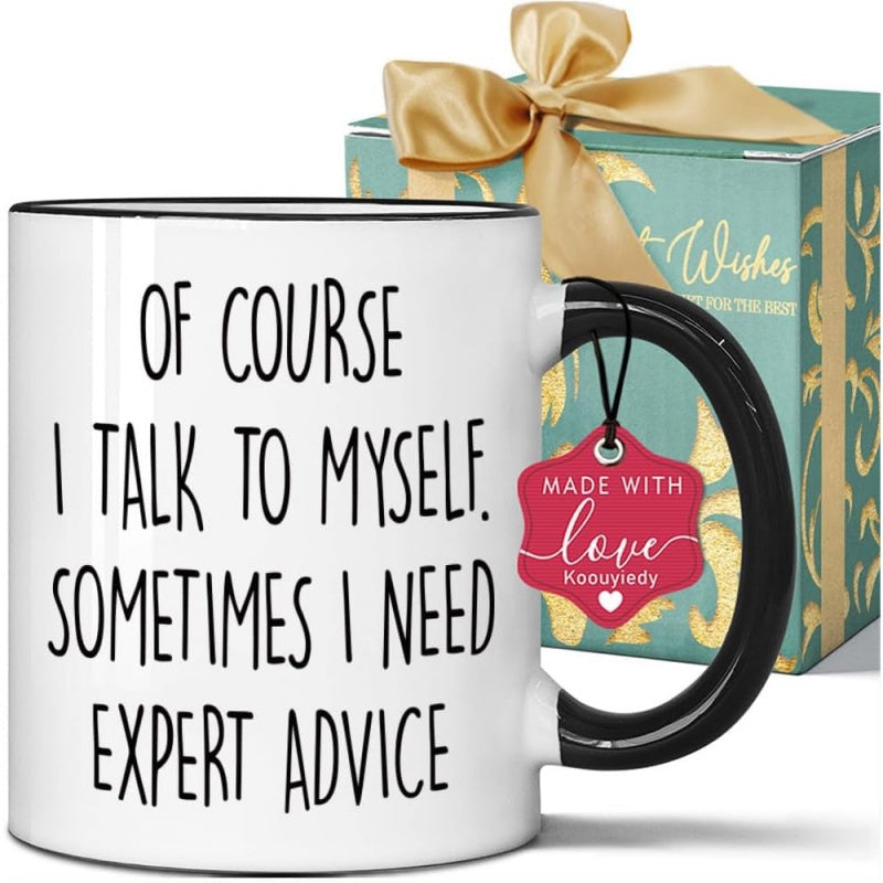 Tailorly Black Accent 11 oz Mug - funny coffee mug gifts for coworker friends birthday christmas thanksgiving gag gifts for women men office sarcastic