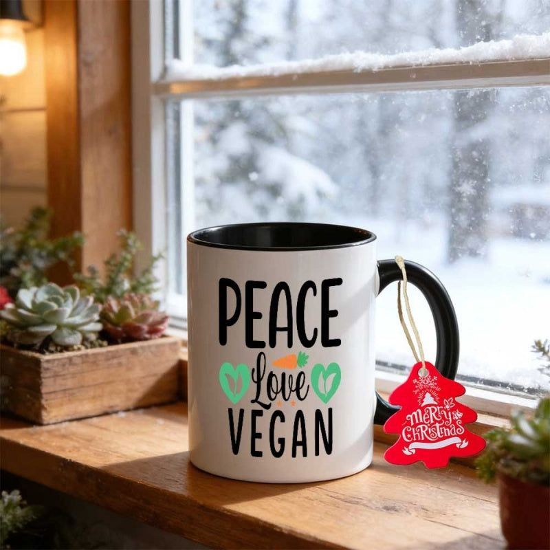 Tailorly Black Accent 11 oz Mug - christmas vegan