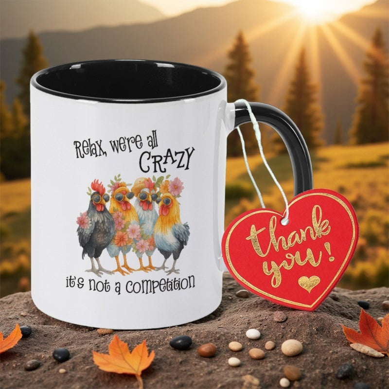 Tailorly Black Accent 11 oz Mug - funny relaxtheres a 99 i dont care quote print