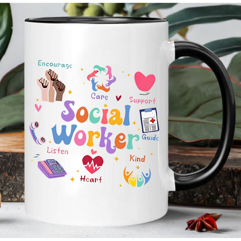 Tailorly Black Accent 11 oz Mug - thank you text