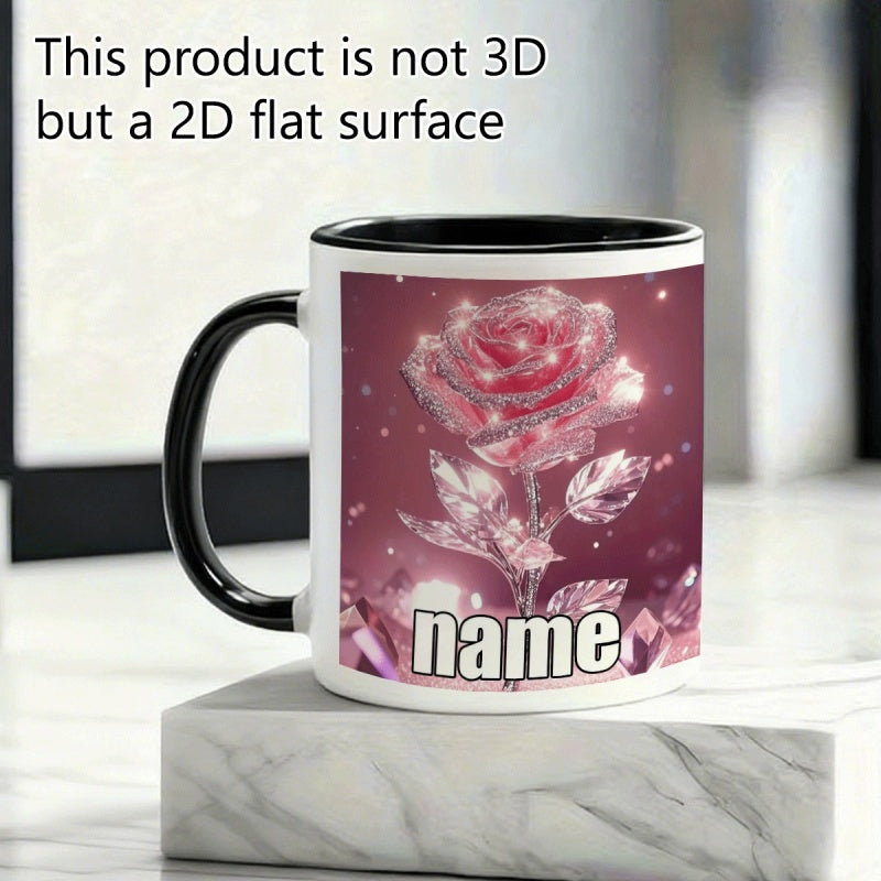 Tailorly Black Accent 11 oz Mug - crystal rose cartoon anime name customization