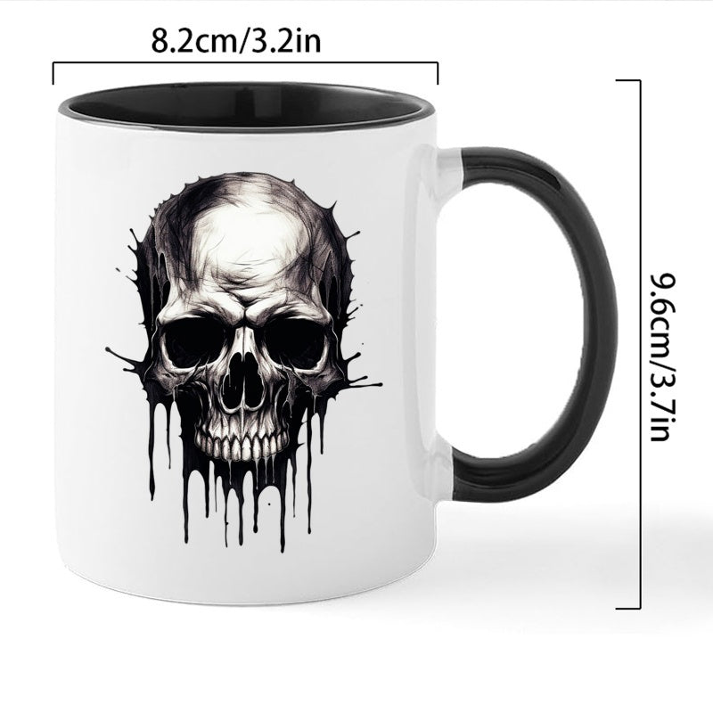 Tailorly Black Accent 11 oz Mug - gothic skull print