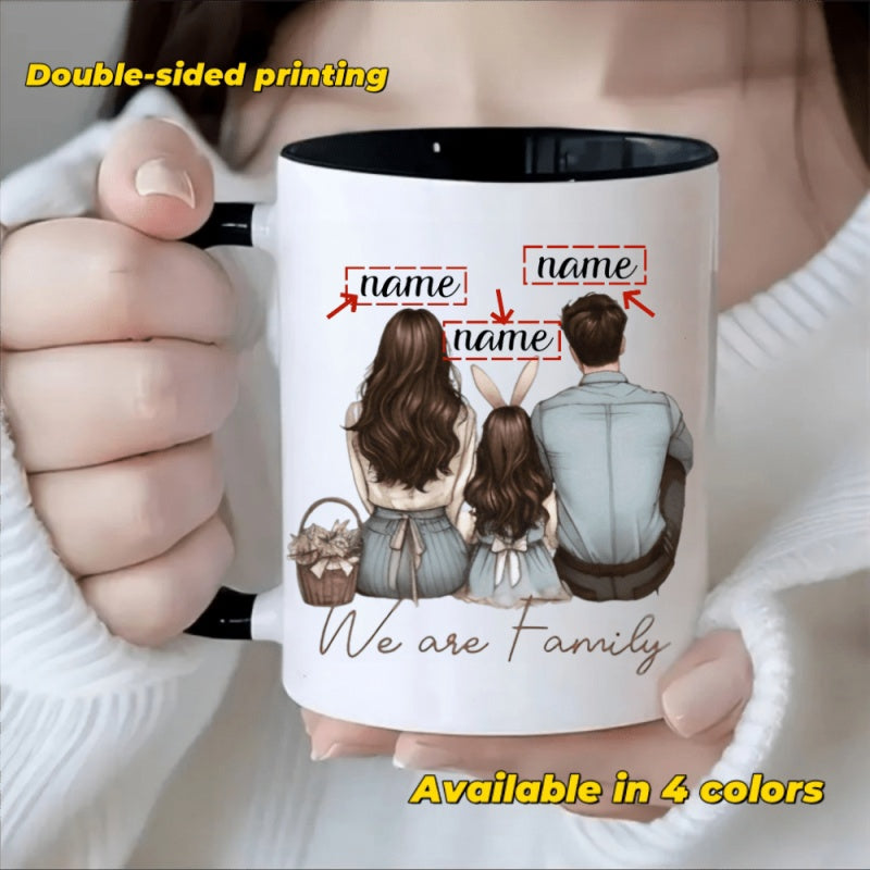 Tailorly Black Accent 11 oz Mug - family of three