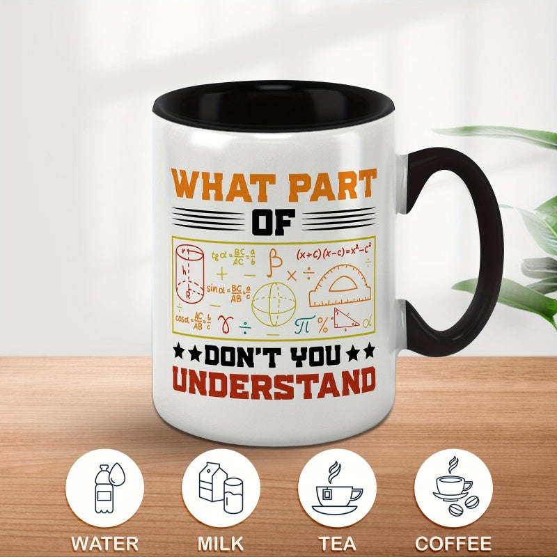 Tailorly Black Accent 11 oz Mug - equations symbols hand