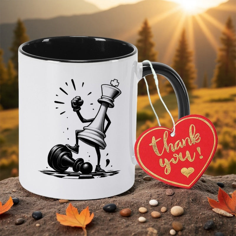 Tailorly Black Accent 11 oz Mug - inspirational chess themed designs