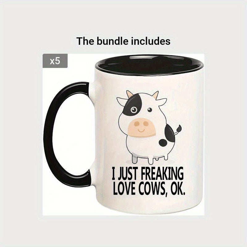 Tailorly Black Accent 11 oz Mug - cows design