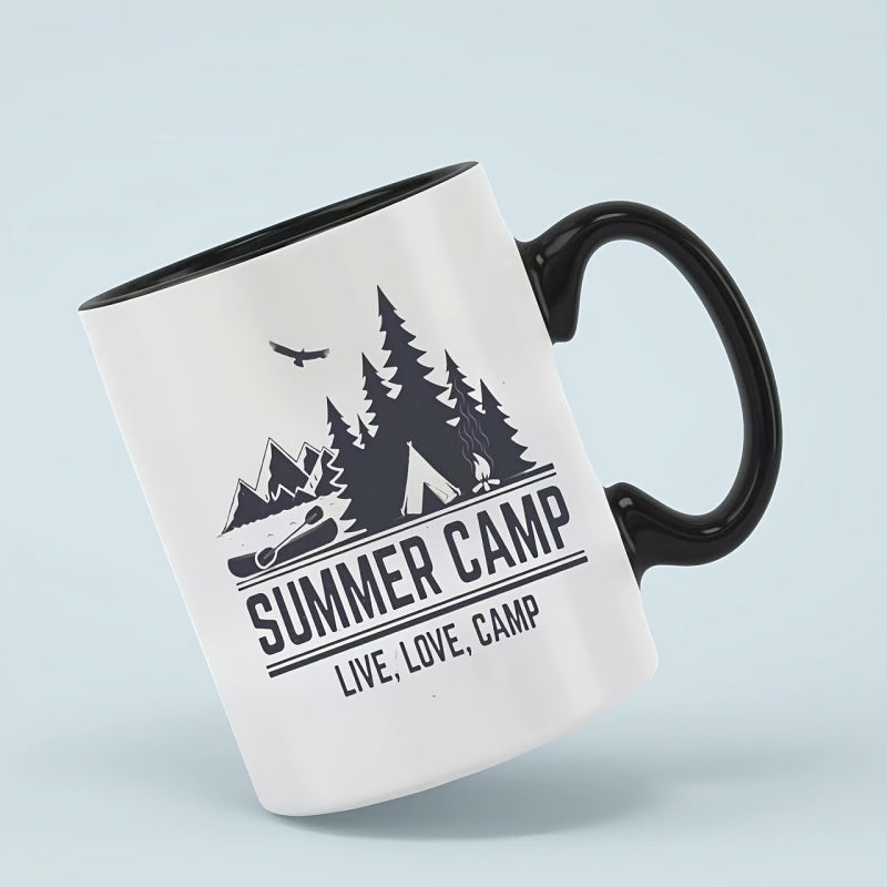 Tailorly Black Accent 11 oz Mug - summer camp cartoon design