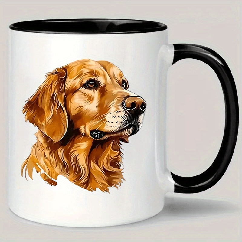 Tailorly Black Accent 11 oz Mug - realistic golden retriever