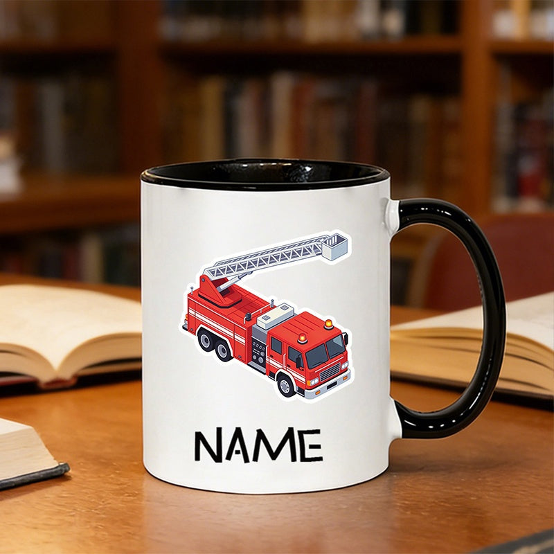Tailorly Black Accent 11 oz Mug - coffee mug halloween christmas customizable piece personalized name text truck cartoon design reusable birthday