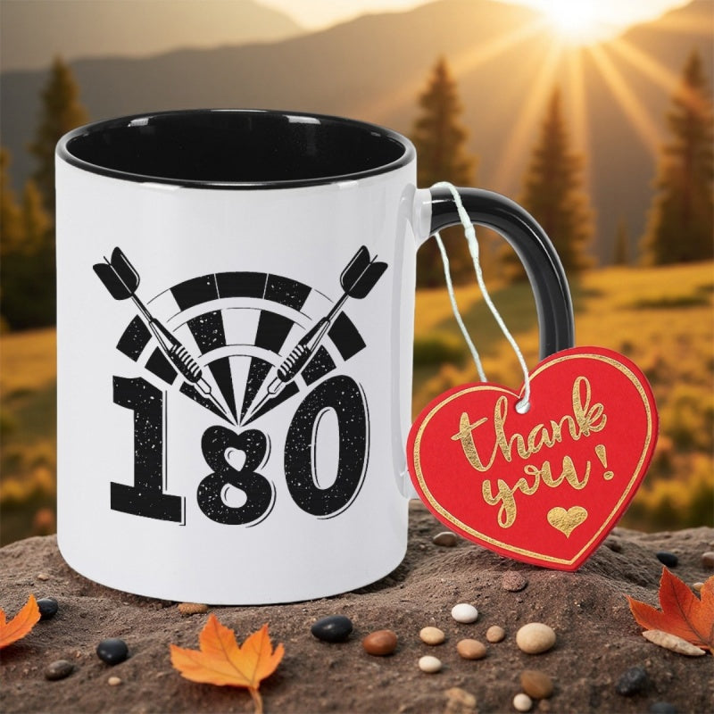 Tailorly Black Accent 11 oz Mug - ceramic coffee mug featuring a with white and score print anniversaries mothers day or as a reusable drinkware