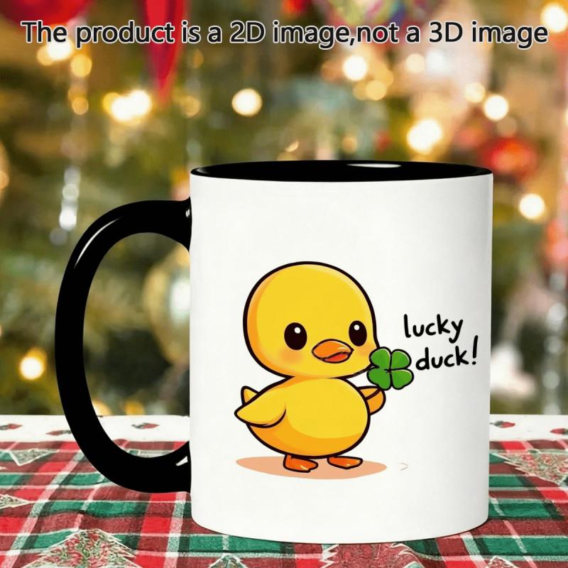 Tailorly Black Accent 11 oz Mug - cartoon duck