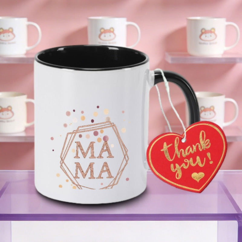 Tailorly Black Accent 11 oz Mug - mama letter design