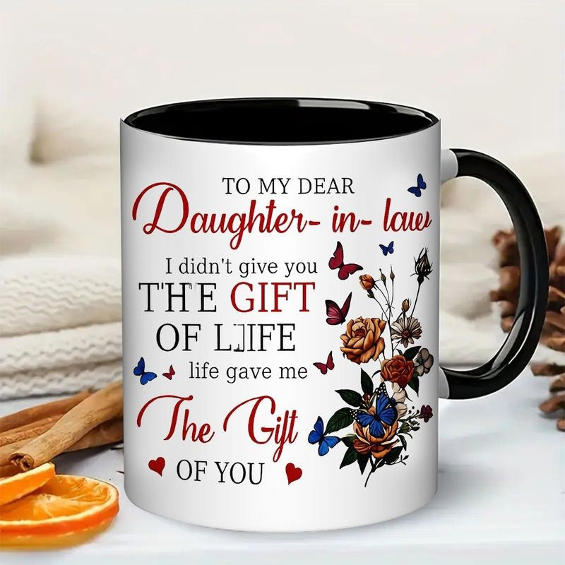 Tailorly Black Accent 11 oz Mug - elegant floral with message