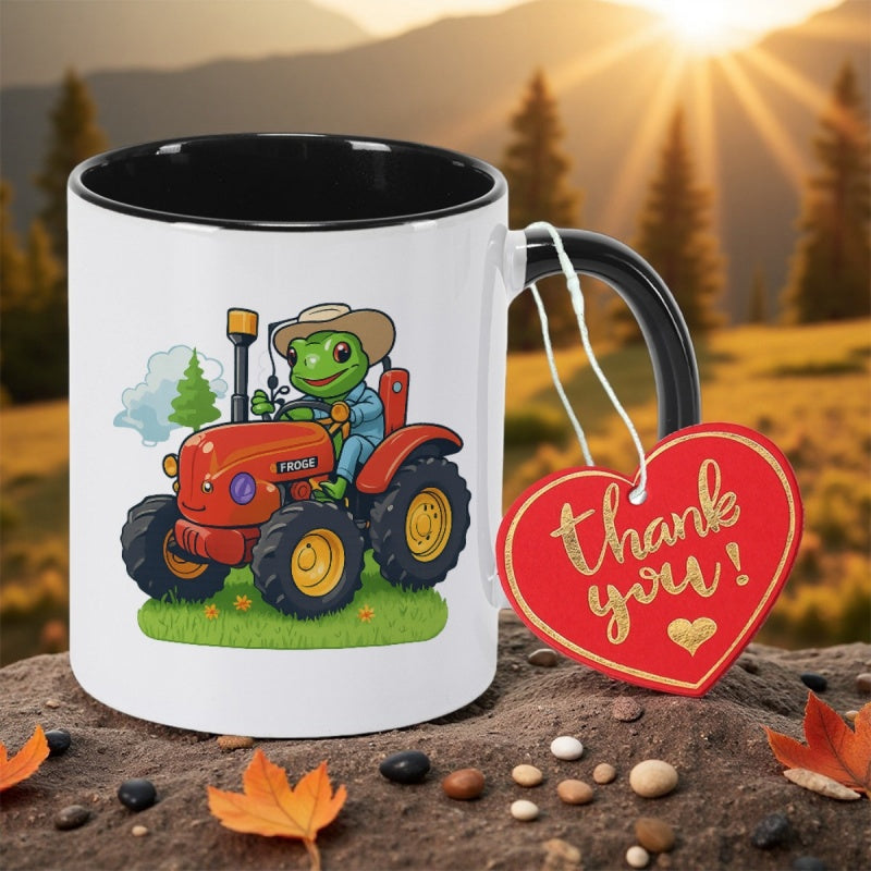 Tailorly Black Accent 11 oz Mug - frog driving