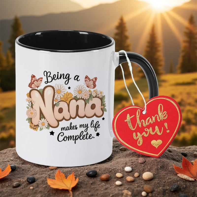 Tailorly Black Accent 11 oz Mug - grandma design