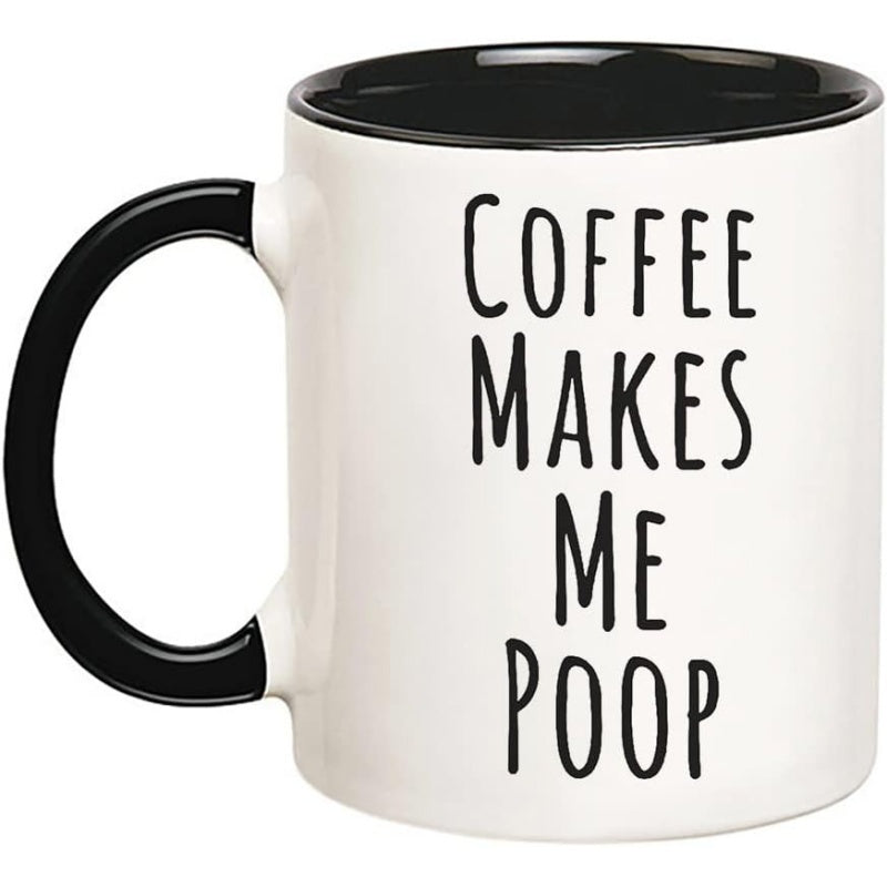 Tailorly Black Accent 11 oz Mug - coffee poop novelty print