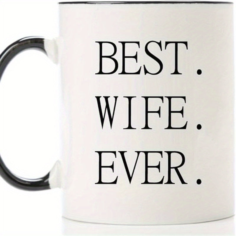 Tailorly Black Accent 11 oz Mug - black lettering with wedding anniversary birthday christmas present text